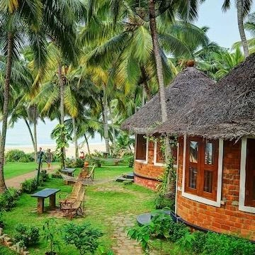 cottages met zicht op zee en strand